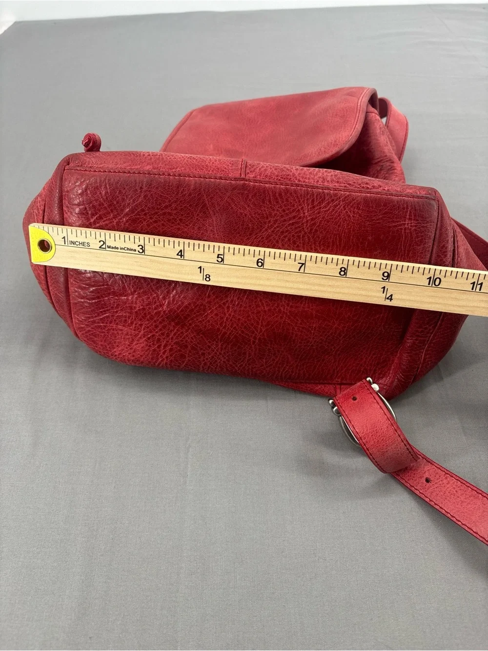 Ellington Red Genuine Leather Backpack Rucksack Distressed Drawstring Boho Bag